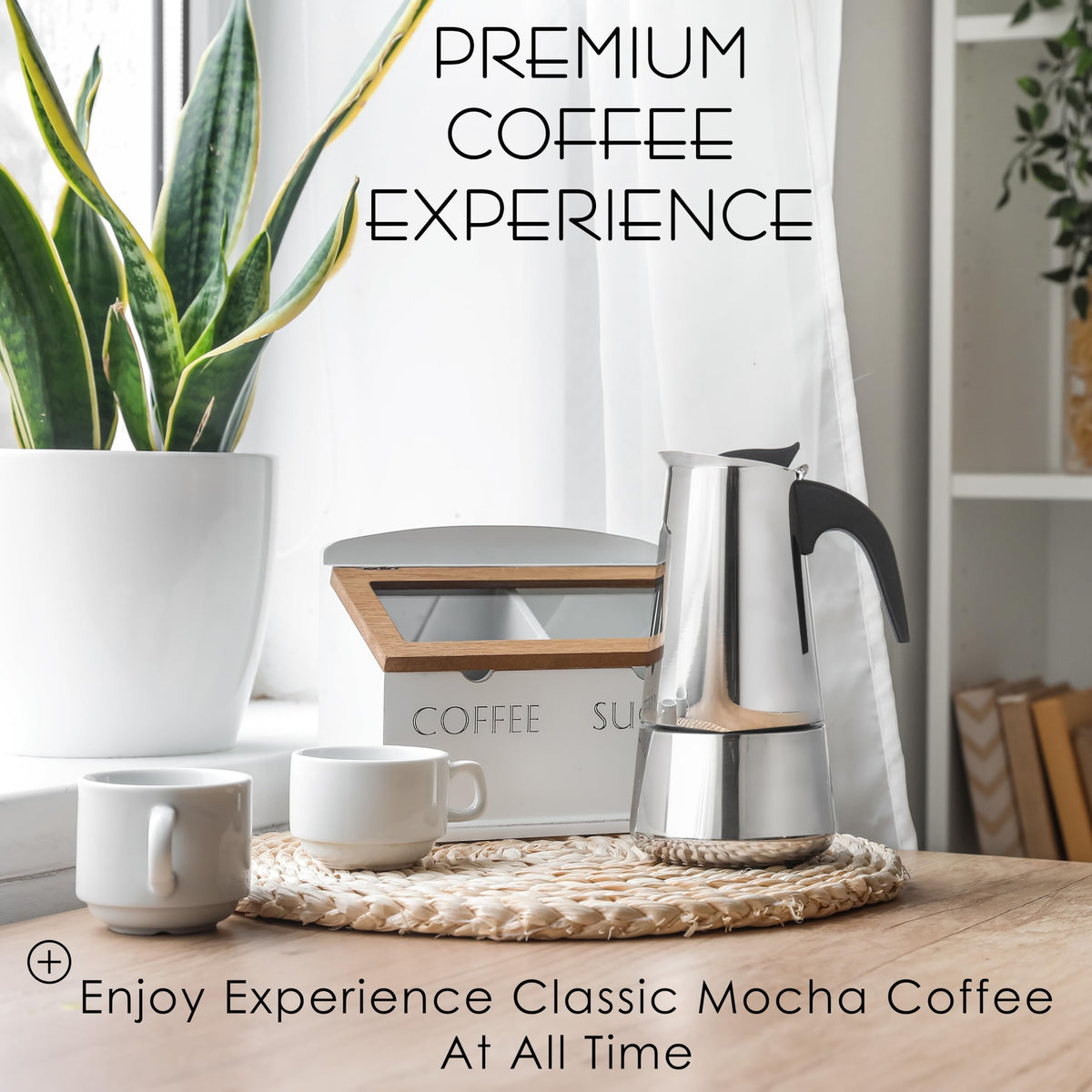 Demitasse cups filled with rich espresso from Mixpresso moka pot