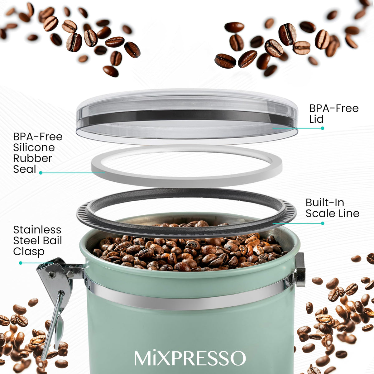 Easy-to-clean stainless steel design by Mixpresso supports long-lasting use.