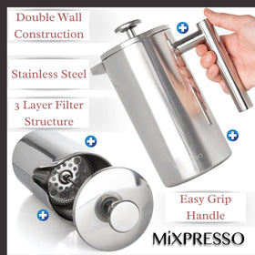Mixpresso ergonomic pour handle for safe, comfortable pouring