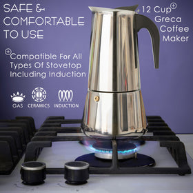 Mixpresso Greca espresso cups setup illustrates demitasse servings.