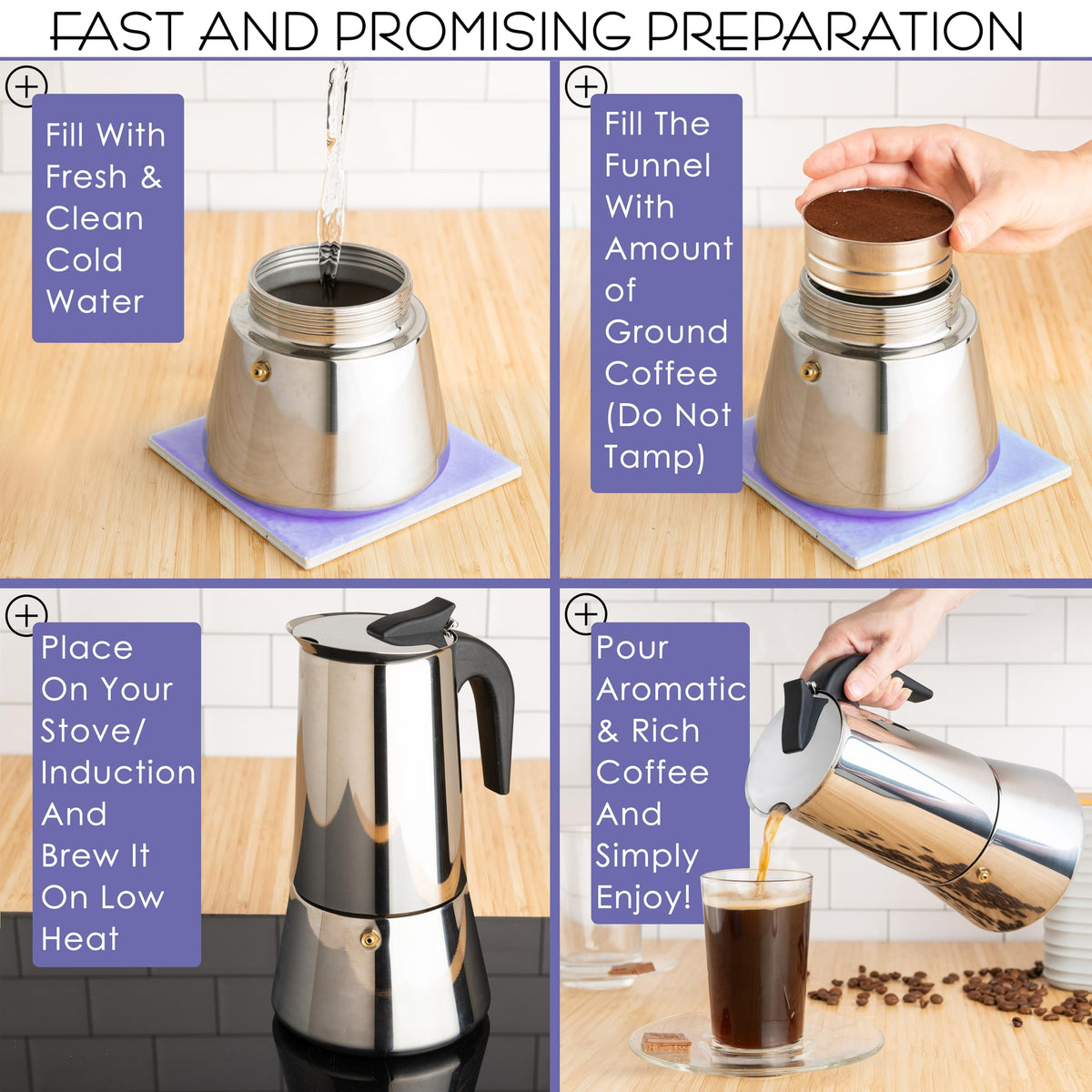 Mixpresso Greca lid and spout ensure controlled pouring.