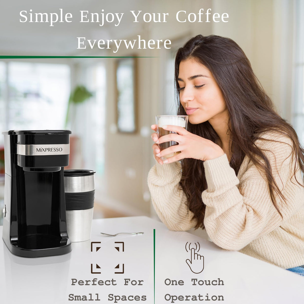 Mixpresso-ground-coffee-only-brewing demonstrates pod-free convenience.