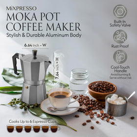 Mixpresso moka pot bottom octagon design view emphasizing heat diffusion