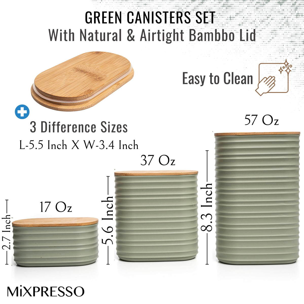 Top view of Mixpresso canisters with olive green finish