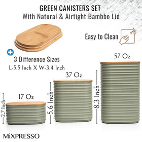 Top view of Mixpresso canisters with olive green finish