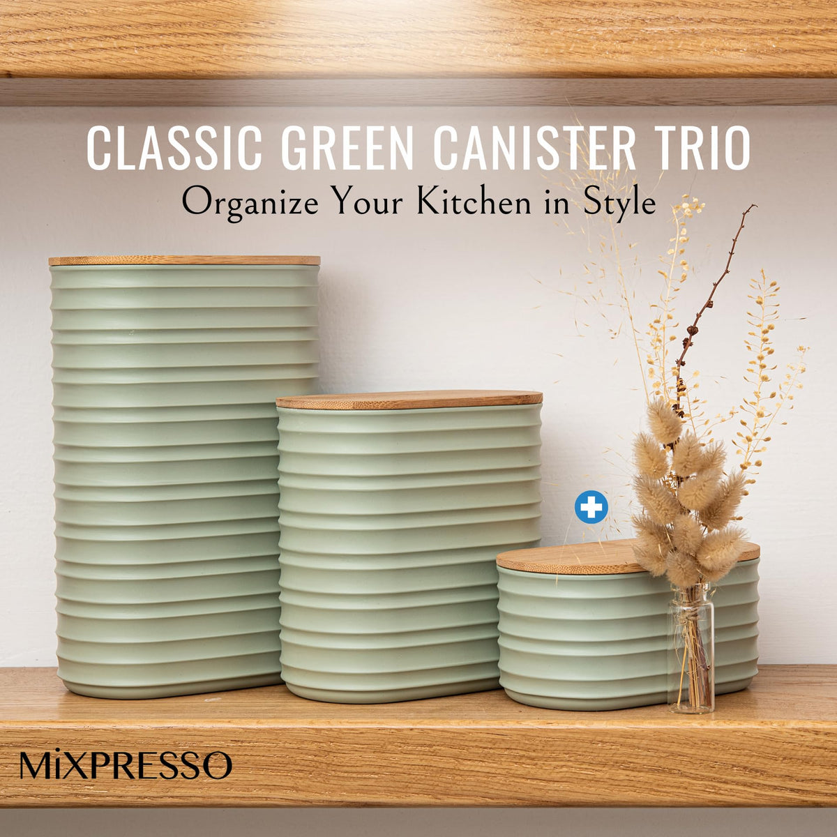 Mixpresso pantry storage jar on shelf