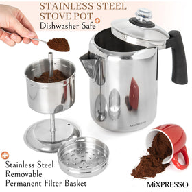 Mixpresso percolator compact design ready for camping trips.