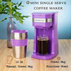 Mixpresso Purple compact design fits small countertops and desks