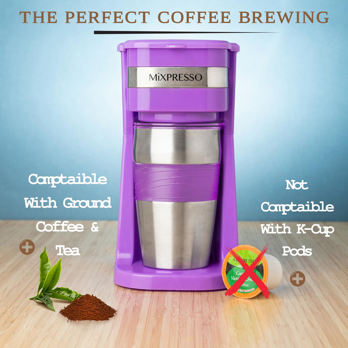 Mixpresso Purple dishwasher-safe parts simplify cleaning after use