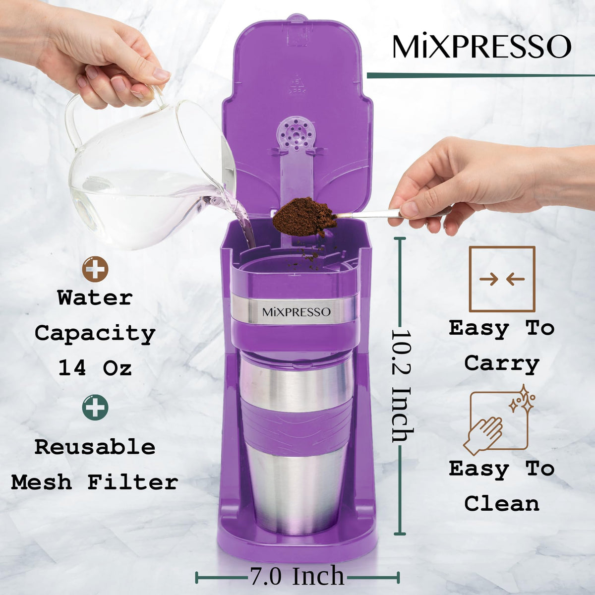 Mixpresso Purple one-button operation simplifies brewing every day
