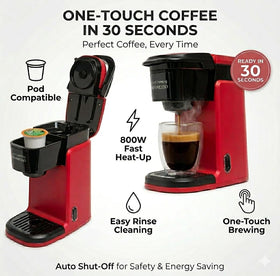 Mixpresso red compact design ideal for dorm and office spaces