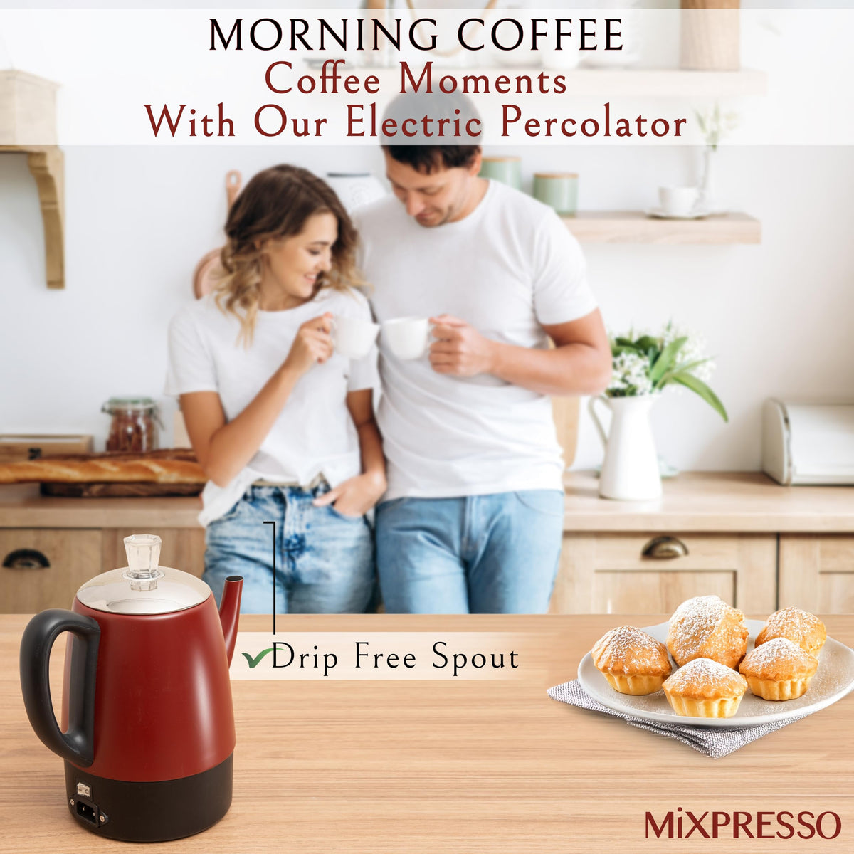 Mixpresso keep-warm indicator shows steady temperature for safe serving.