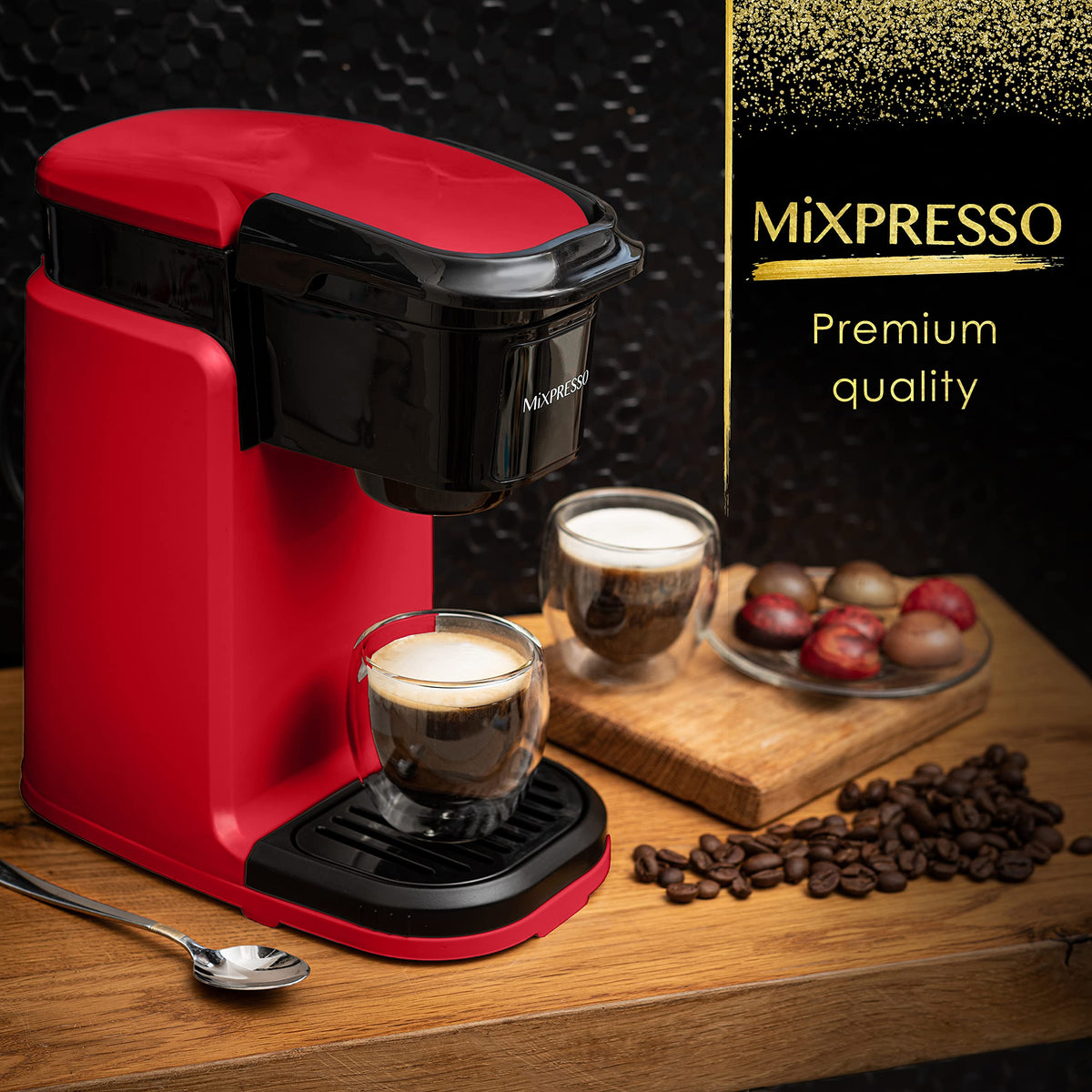 Mixpresso red travel-friendly setup for on-the-go coffee