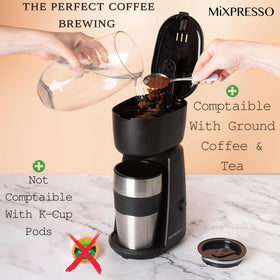 Mixpresso reusable filter inside, eco-friendly brewing option.