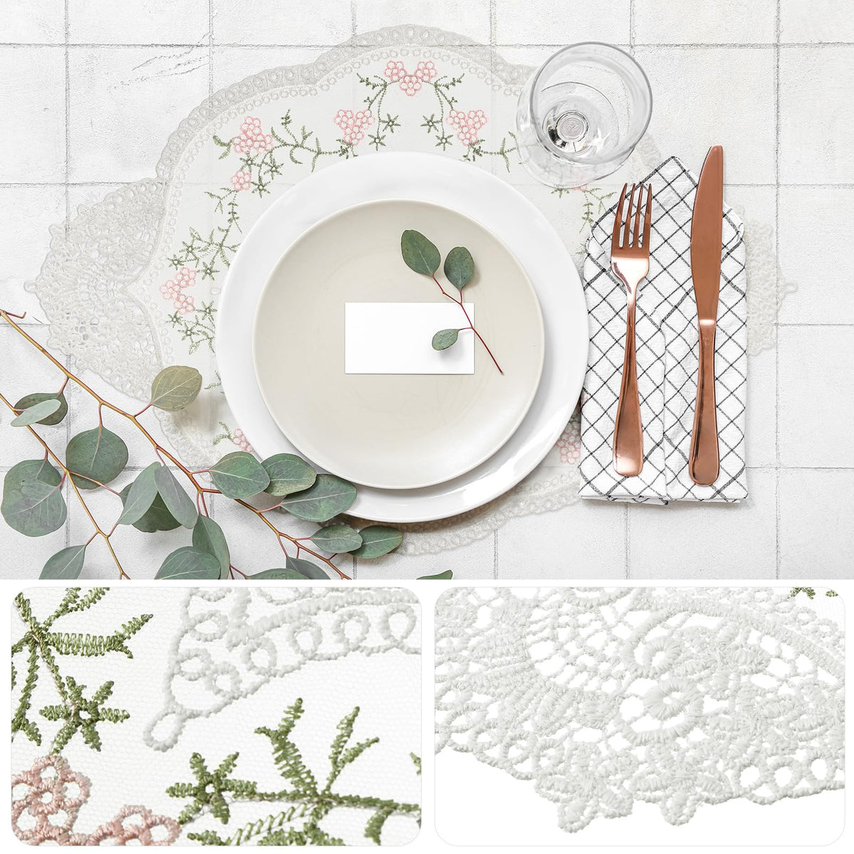Mixweer wedding table mat in white lace elevates ceremonial decor