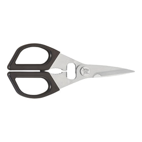 Miyabi kitchen shears blade close-up shows ultra-sharp blades for precise cutting.