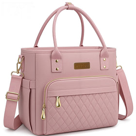 MIYCOO lunch bag exterior full view, stylish pink tote for everyday meals.