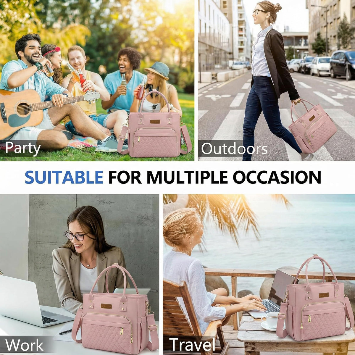 MIYCOO lunch bag water bottle pocket keeps drinks accessible.