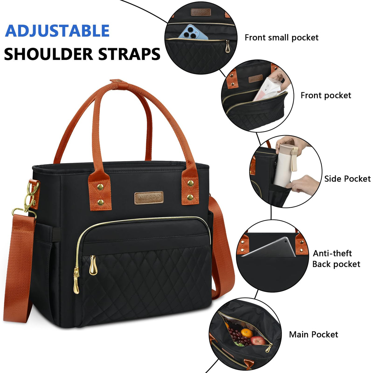 MIYCOO durable waterproof fabric protects contents from splashes.