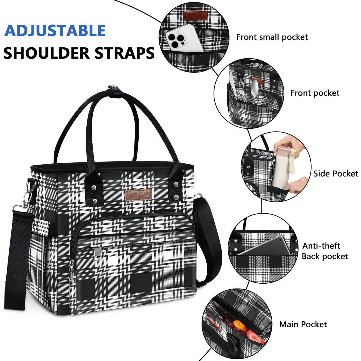 MIYCOO side pocket fits a water bottle for easy hydration