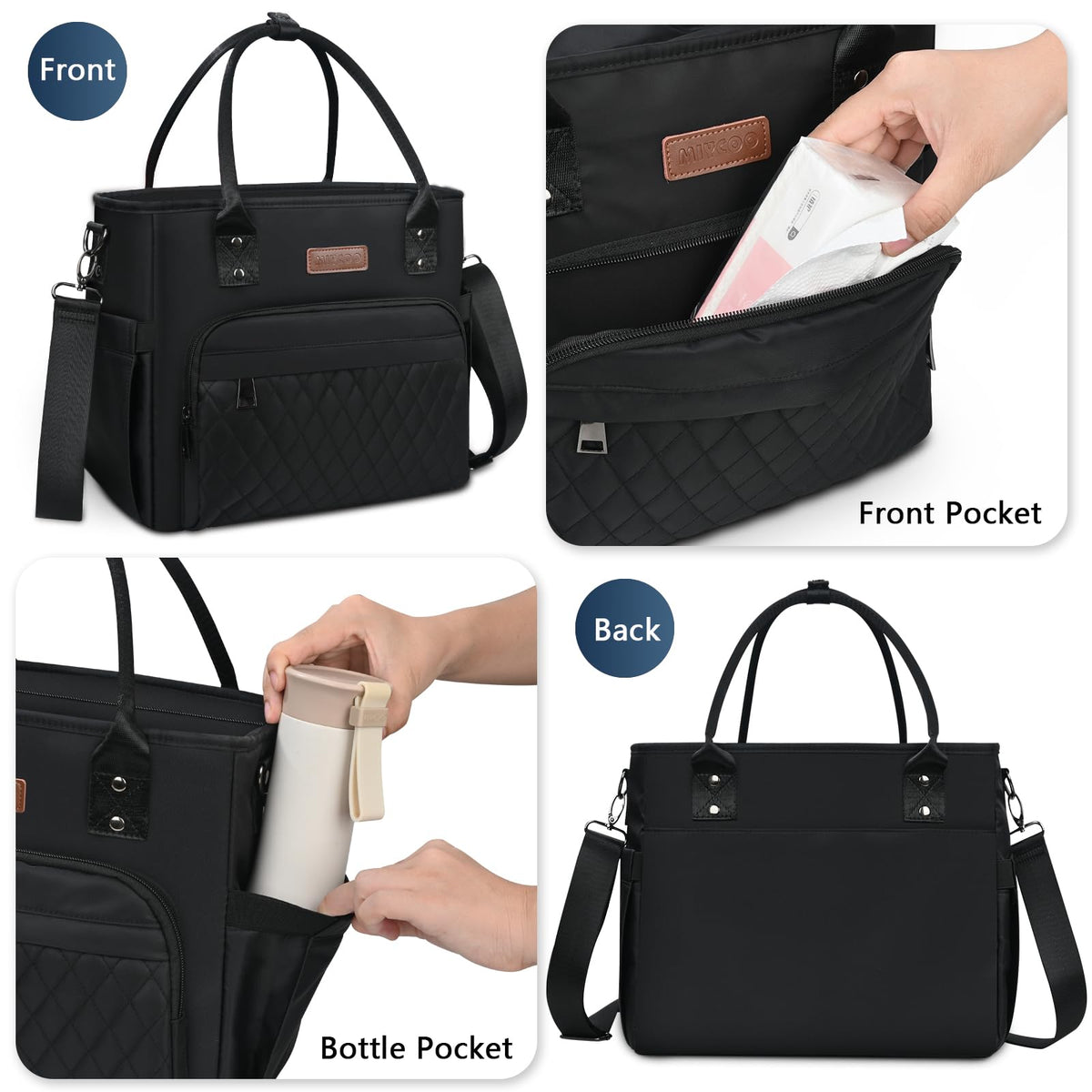 MIYCOO lunch bag leakproof liner prevents spills during transit.