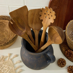 MIYUKI farmhouse style countertop decor pairs with tools and wood accents