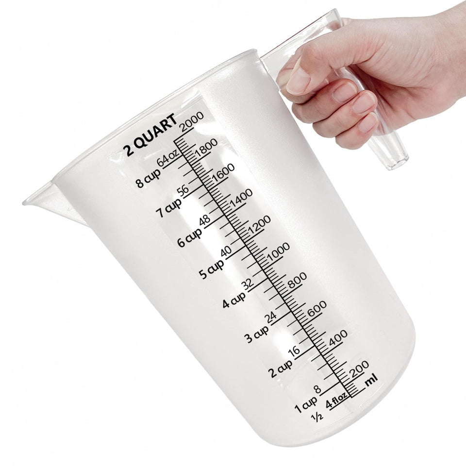 MiziDo 64oz measuring cup with handle for precise kitchen and workshop measurements