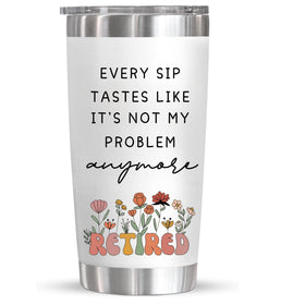 MJZAKEFR 20oz retirement tumbler, portable and durable for on-the-go coffee.