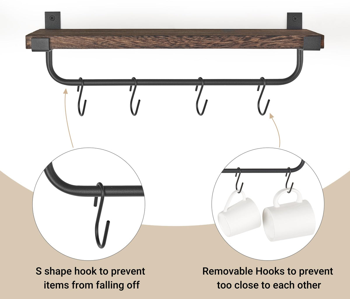 Mkono coffee bar decor elevates kitchen walls while improving organization.