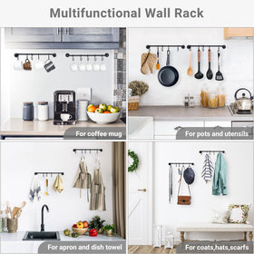Mkono ten-hook rack versatile for hats towels and utensils
