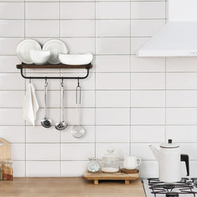 Mkono mug rack under cabinet frees counter space while keeping mugs handy.