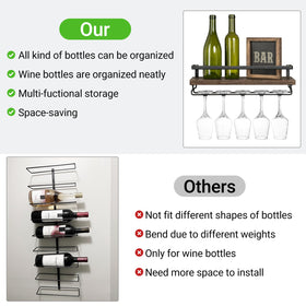 Mkono kitchen friendly wall rack fits pantry and cafes with rustic flair.