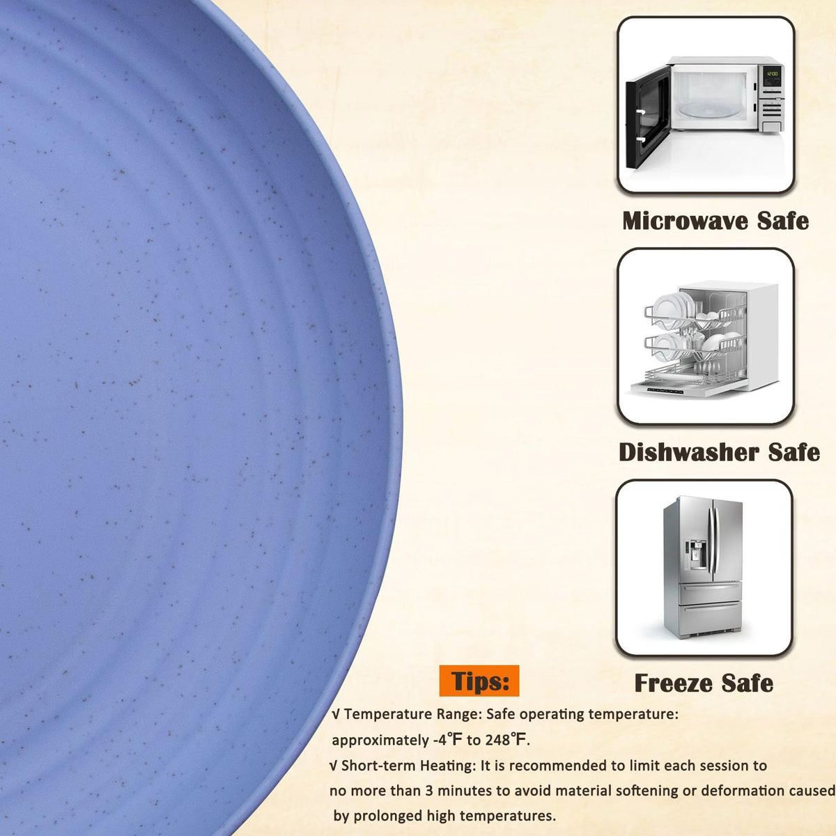 MKYHBOO microwave-safe plate suitable for quick reheating