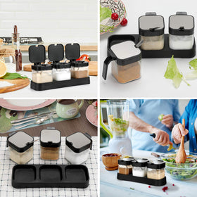 Mlici kitchen buffet setup with stylish spice station display.