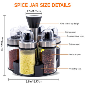 Mlici 360-degree rotating holder provides quick access to condiments.