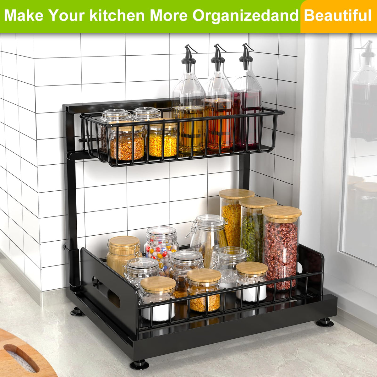 Mlinavn adjustable feet prevent sliding and protect cabinet floors