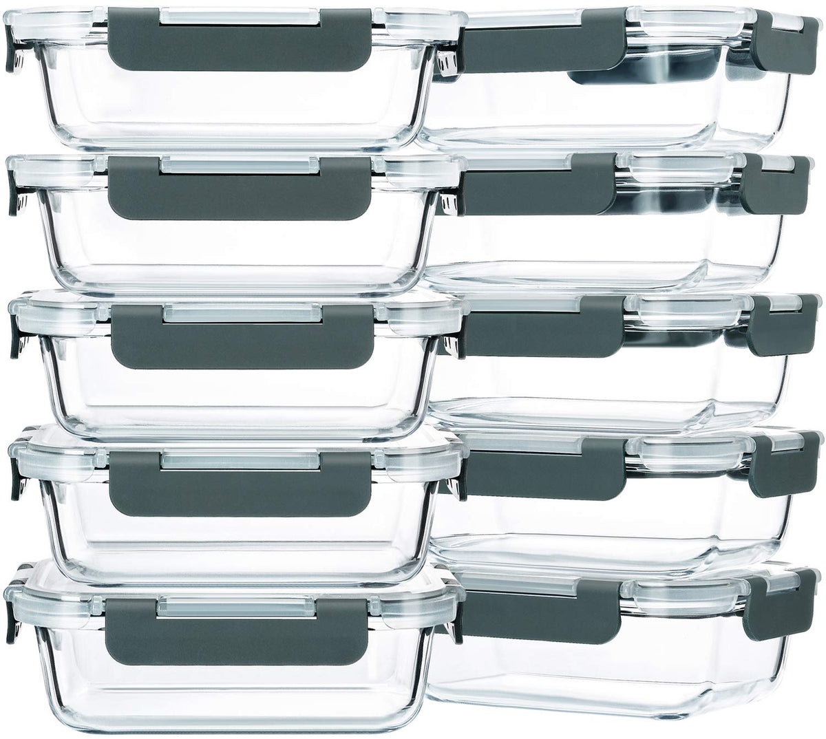 M MCIRCO 22oz glass meal prep container with airtight lid for leak-proof storage