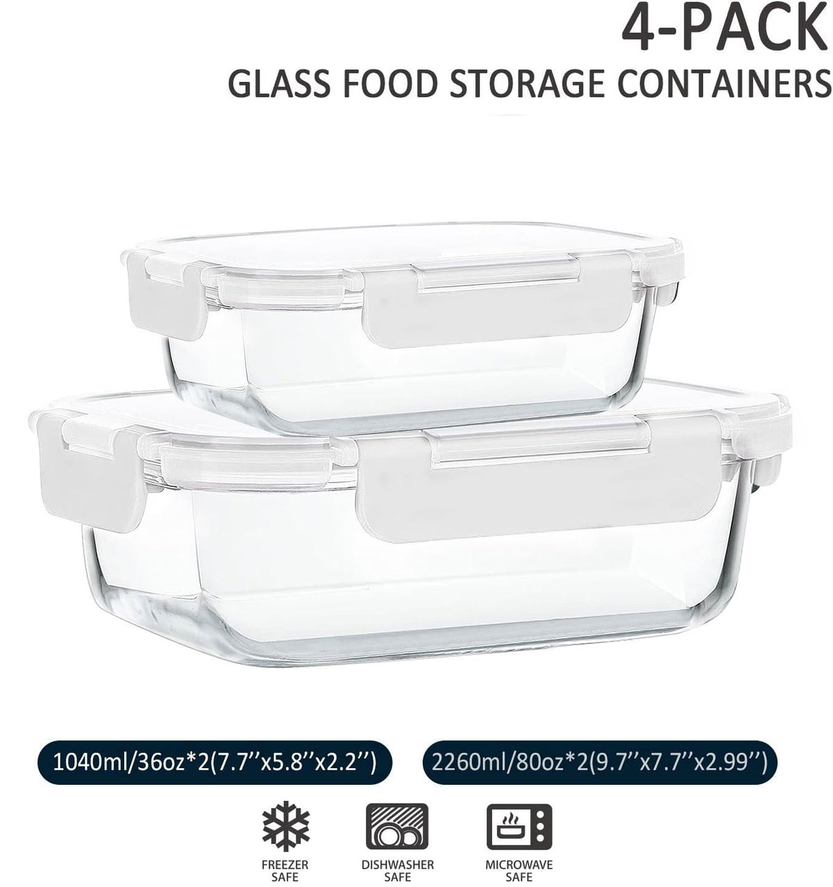 M MCIRCO 36 oz borosilicate glass container for snacks and leftovers.