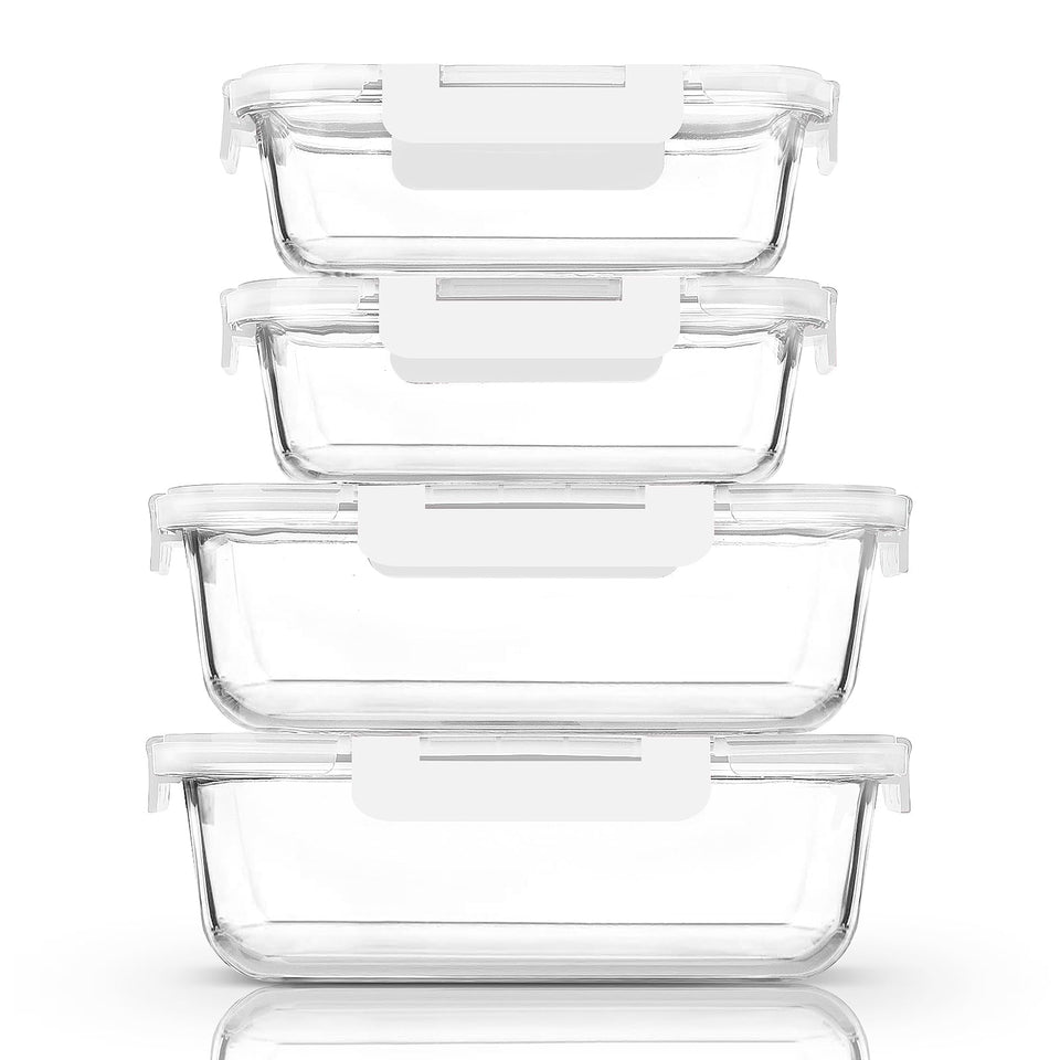 M MCIRCO 80 oz borosilicate glass container set for bulk storage and meal prep.