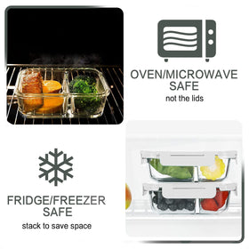 M MCIRCO borosilicate glass storage for durable fridge-to-table use