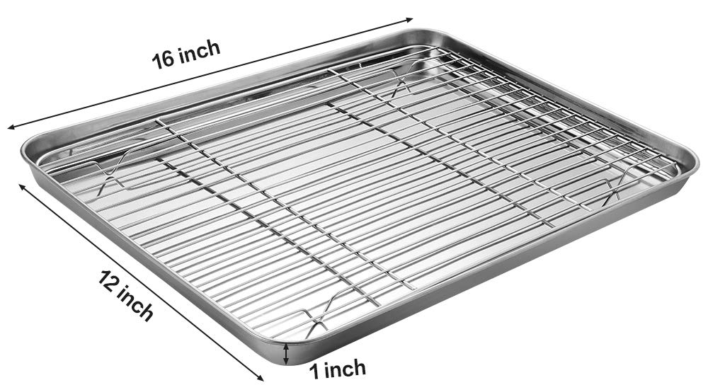 M MCIRCO cooling rack elevates food above juices for crisp, juice-free results.