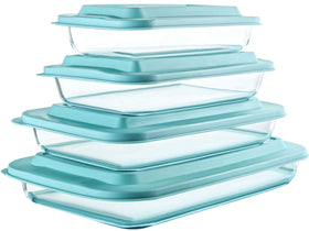 M MCIRCO deep glass baking dish 1quart for even heating and easy viewing.