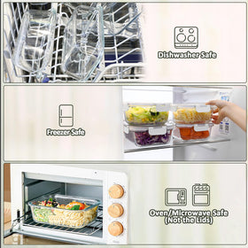 M MCIRCO stackable glass containers for fridge organization and space saving.