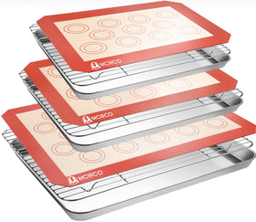 M MCIRCO stainless steel baking sheets set for even browning and easy release.