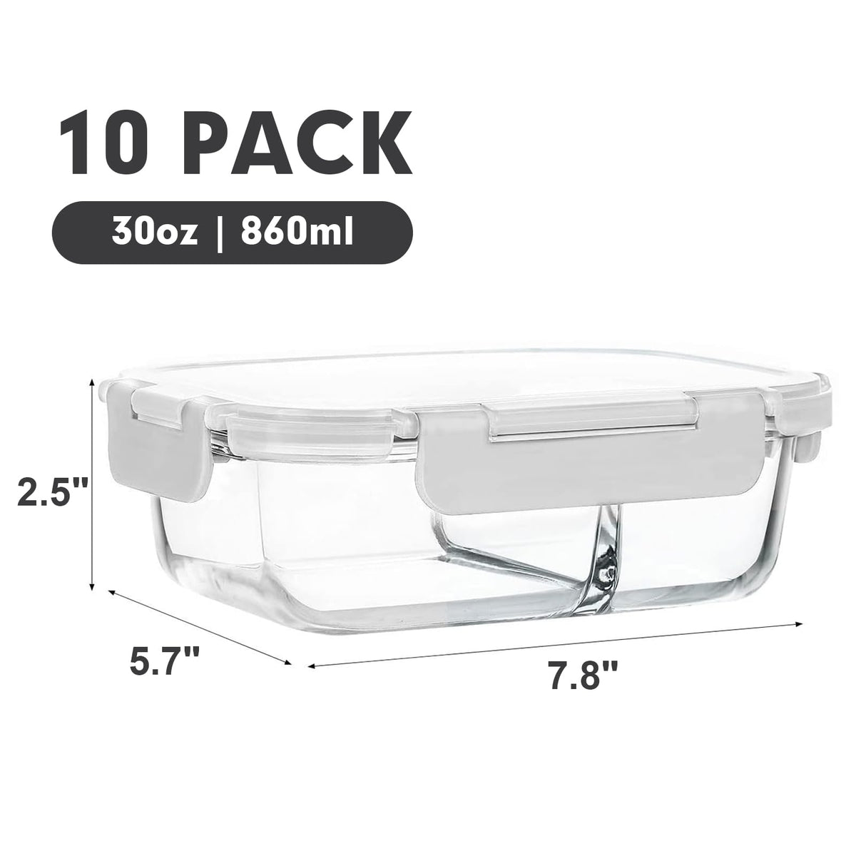 M MCIRCO two-compartment glass Bento container ideal for balanced lunches