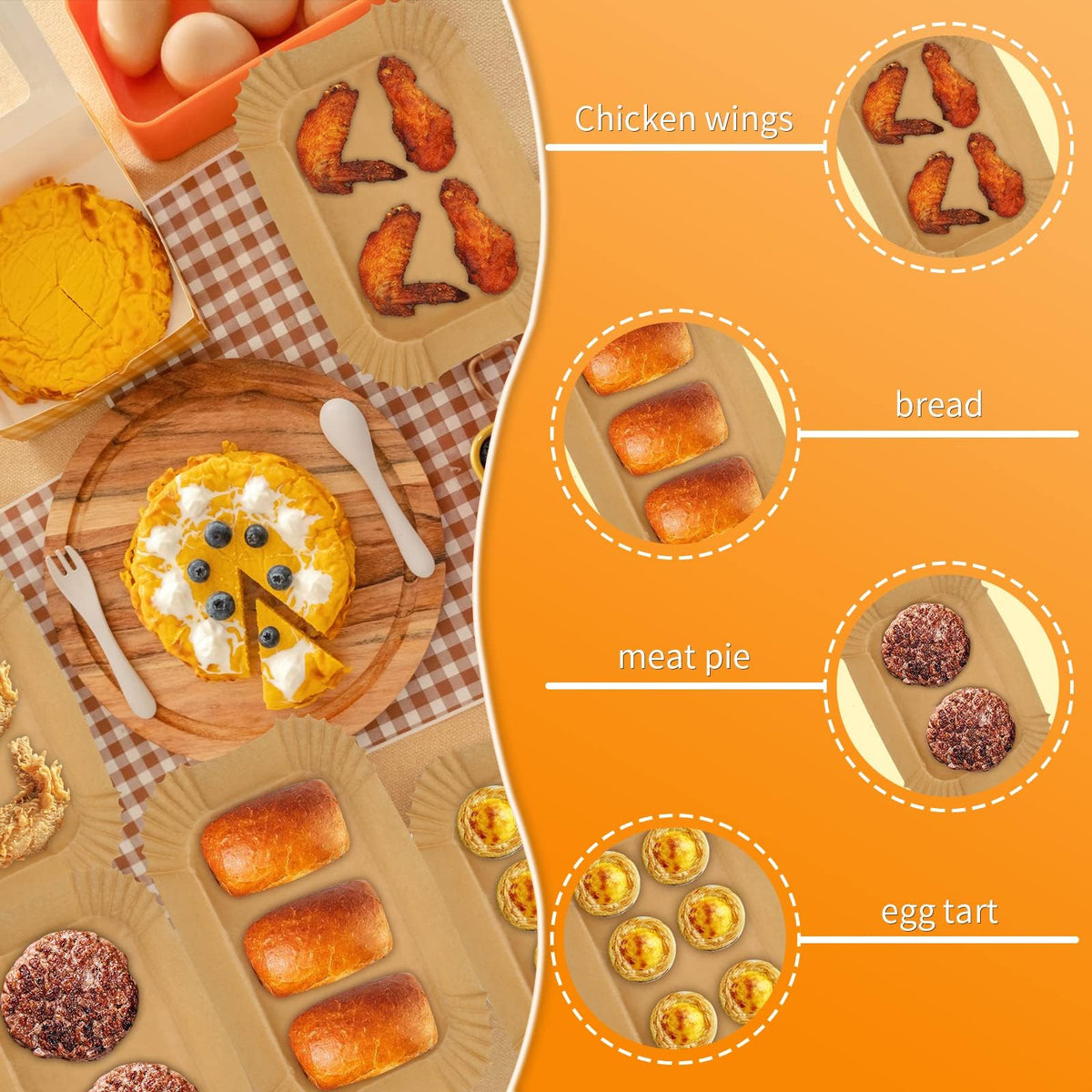 MMH easy-clean air fryer liner pack designed for quick disposal after use.