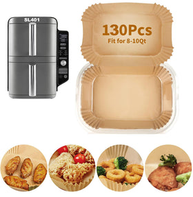 MMH Ninja rectangle liner keeps the air fryer clean during cooking.