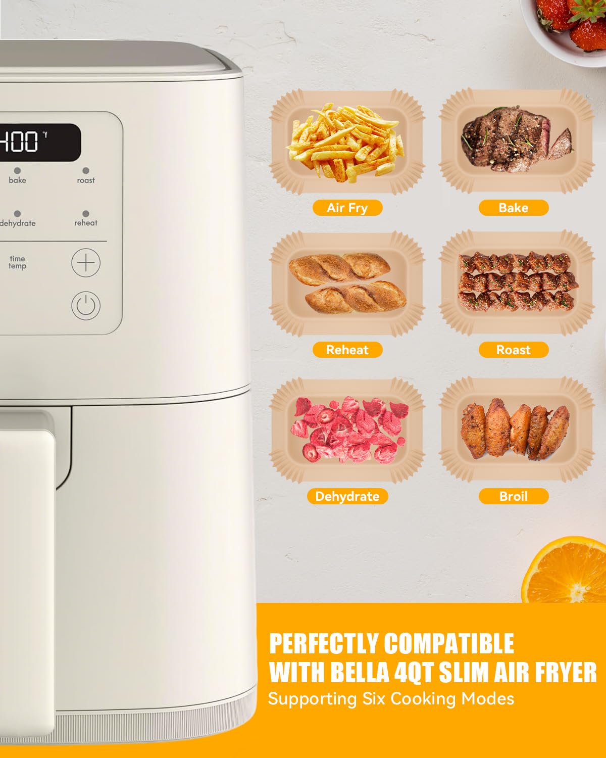 MMH non-stick air fryer liner reduces sticking and mess.