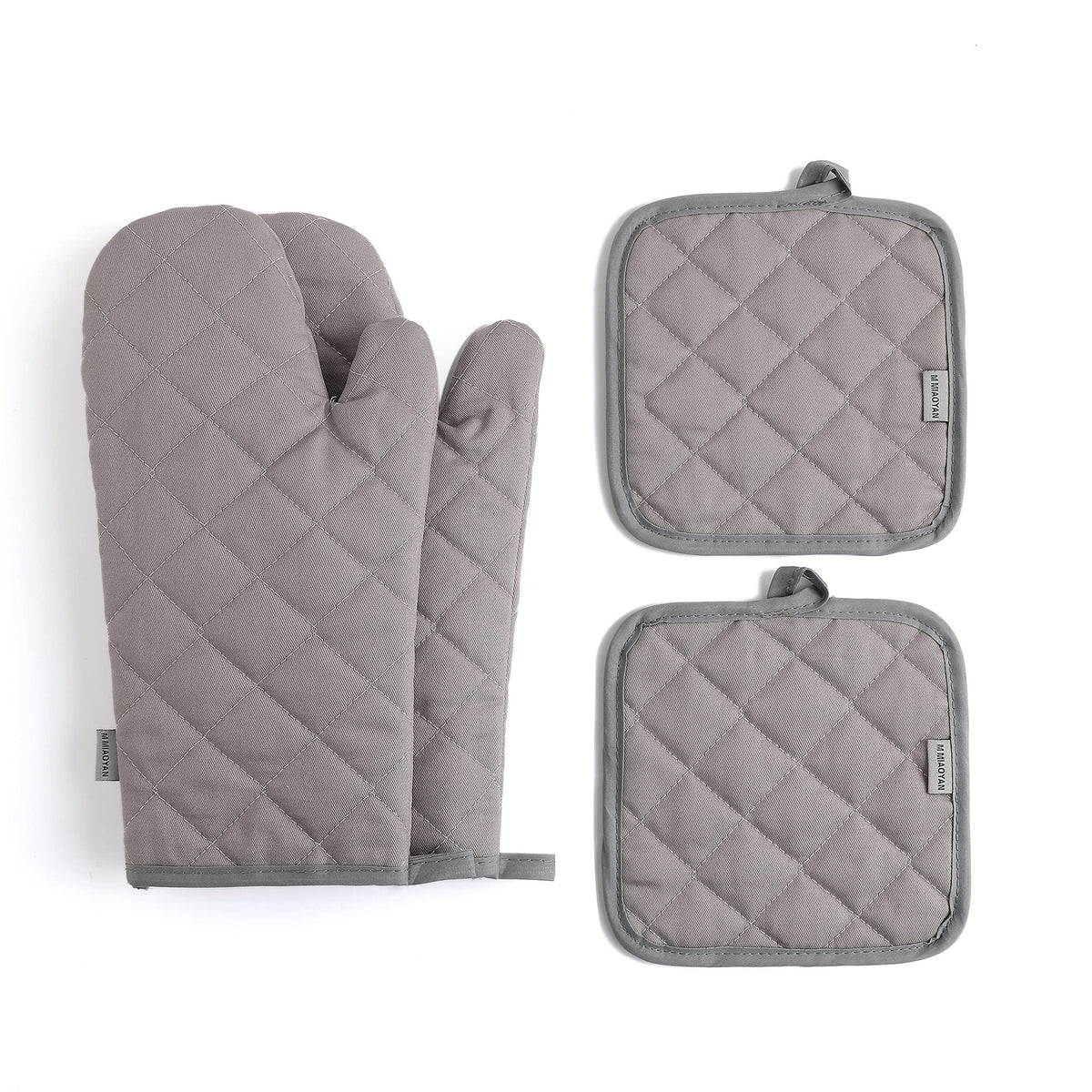 MMIAOYAN oven mitts 7x12in grey with heat protection for cooking and grilling