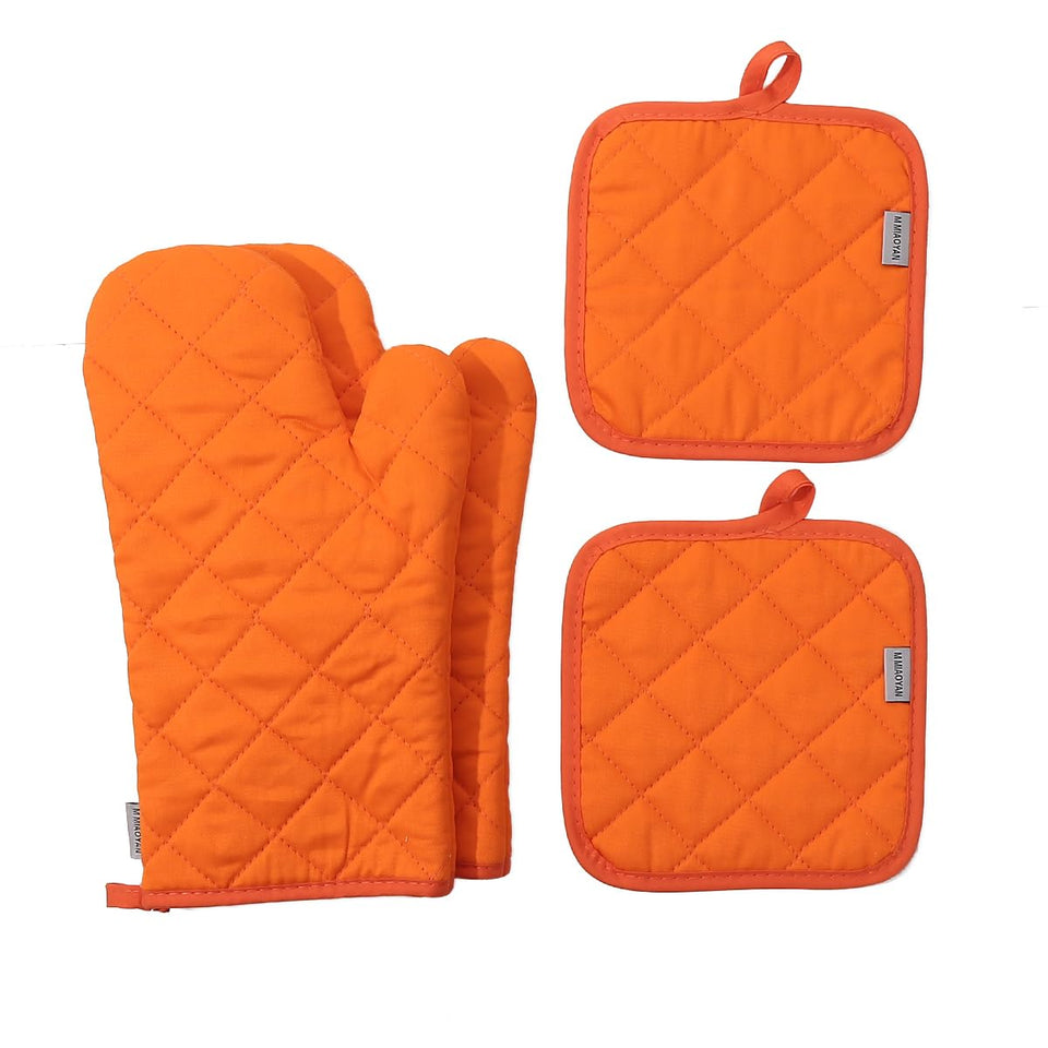 M MIAOYAN oven mitts 7x12in orange with non-slip grip for safe cooking